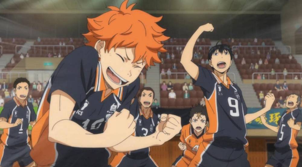 Tim Karasuno dari anime Haikyuu!! (2014) (dok. Production I.G/Haikyuu!!)