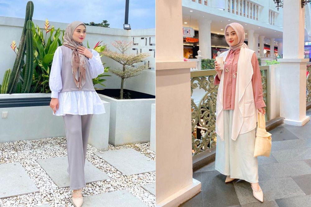 7 Inspirasi Gaya Hijab ke Kantor ala Nina Septiani, Mudah Dicoba!