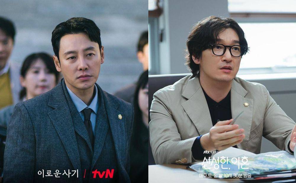 Kim Dong Wook di drama Delightfully Deceitful (instagram.com/tvn_drama) | Cho Seung Woo di drama Divorce Attorney Shin (instagram.com/jtbcdrama)