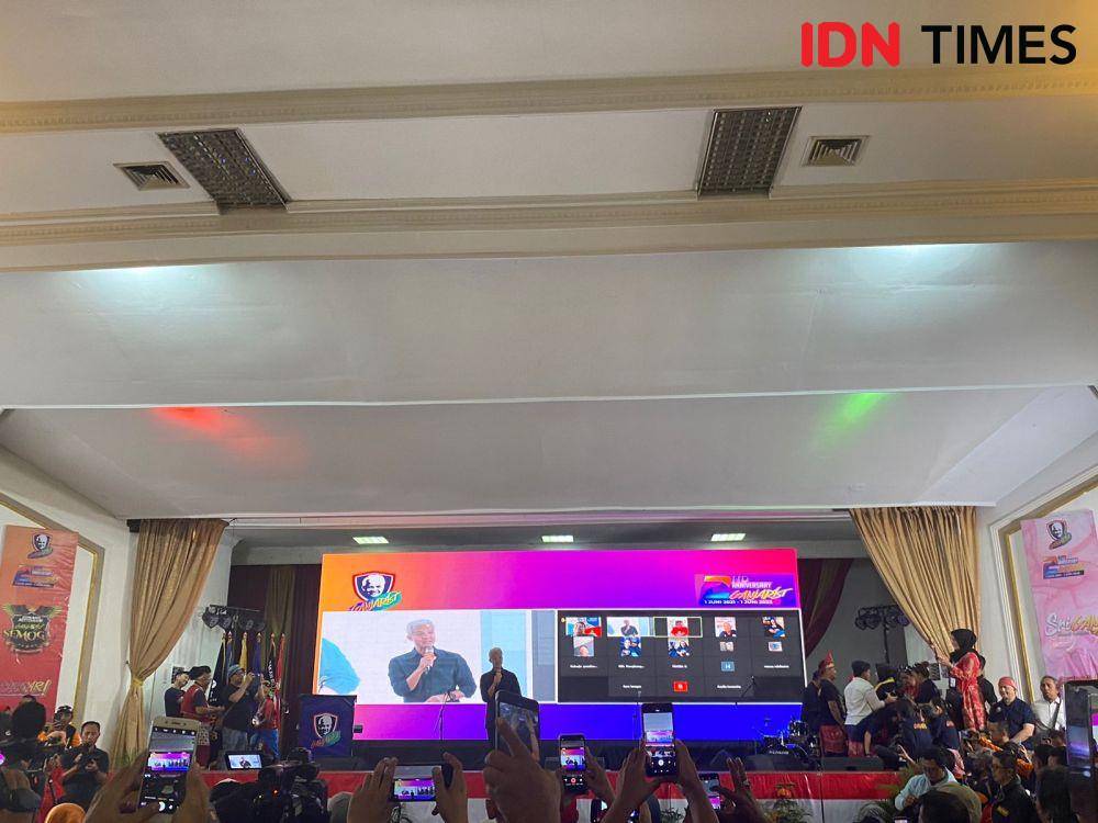 Anniversary kedua relawan Ganjar Pranowo, Ganjarist di Jakarta Pusat, Minggu (4/6/2023). (IDN Times/Vadhia Lidyana)