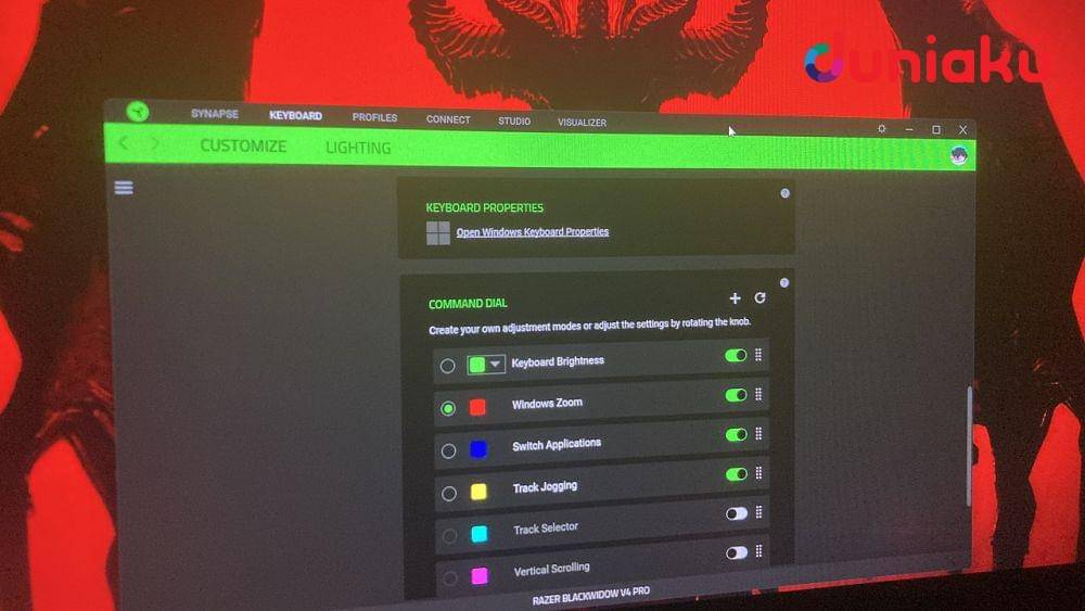 Razer BlackWidow V4 Pro. duniaku.com/Adhitya Daniel