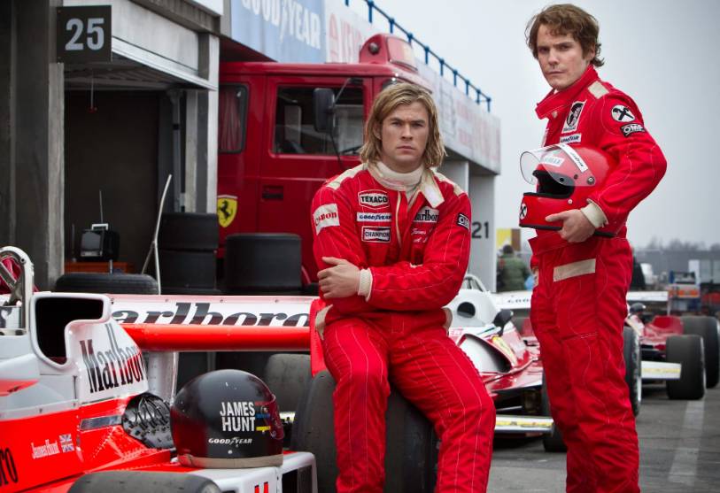 Daniel Brühl dan Chris Hemsworth di film Rush (2013) (dok. Universal Pictures/Rush)