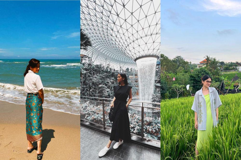 9 Ide Outfit Liburan ala Nadya Arina, Pemeran Film Hati Suhita