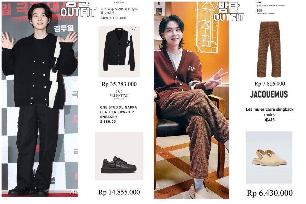 potret Suga BTS (instagram.com/bangtan_outfit)