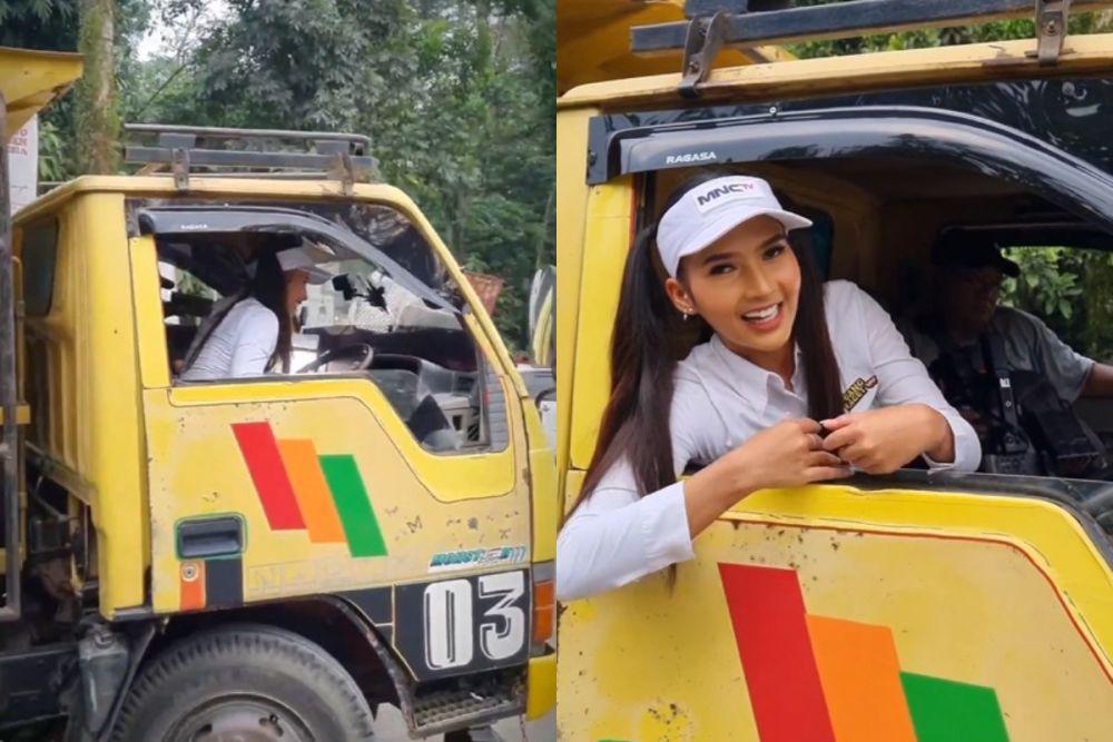 7 Potret Soraya Rasyid Jadi Sopir Truk di Uang Kaget, Ternyata Pro!