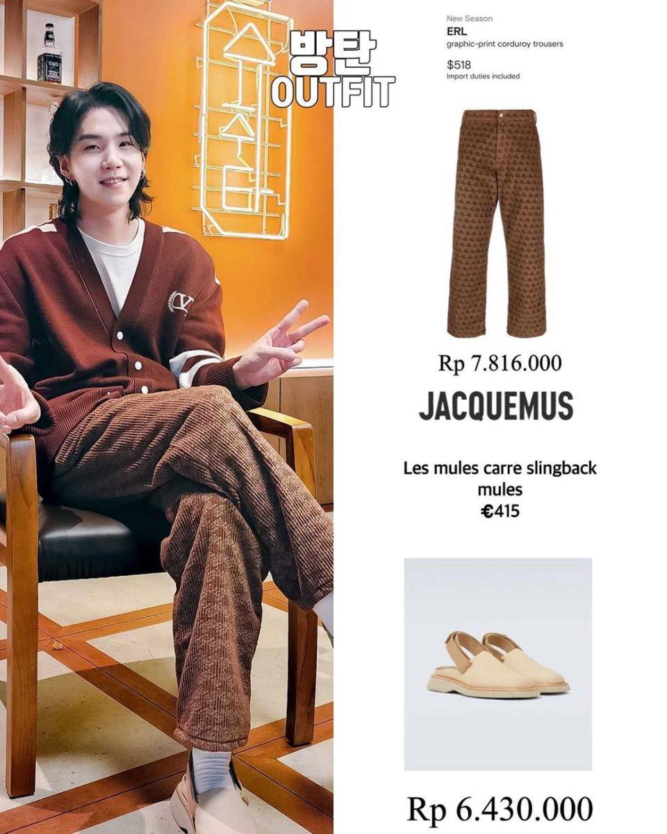 potret Suga BTS (instagram.com/bangtan_outfit)