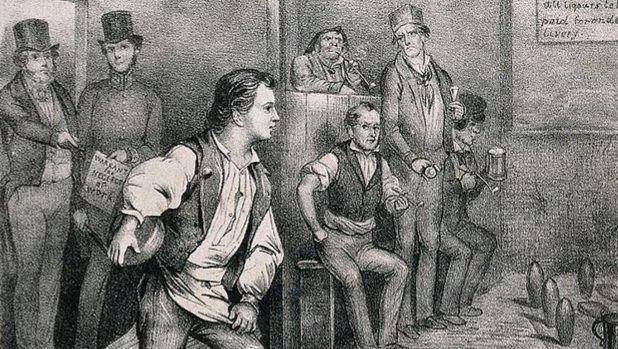 Ilustrasi seorang karyawan yang kedapatan bermain skittles di jam kerjanya. (commons.wikimedia.org/T.C. Wilson)
