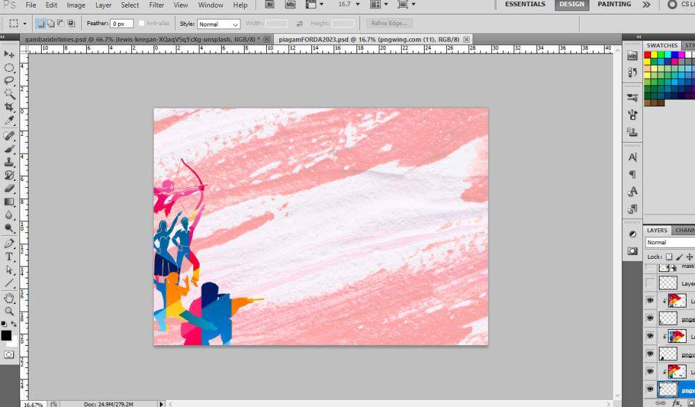 Aplikasi Adobe Photoshop untuk mendesain sertifikat. (dok. pribadi/Ari Budiadnyana)