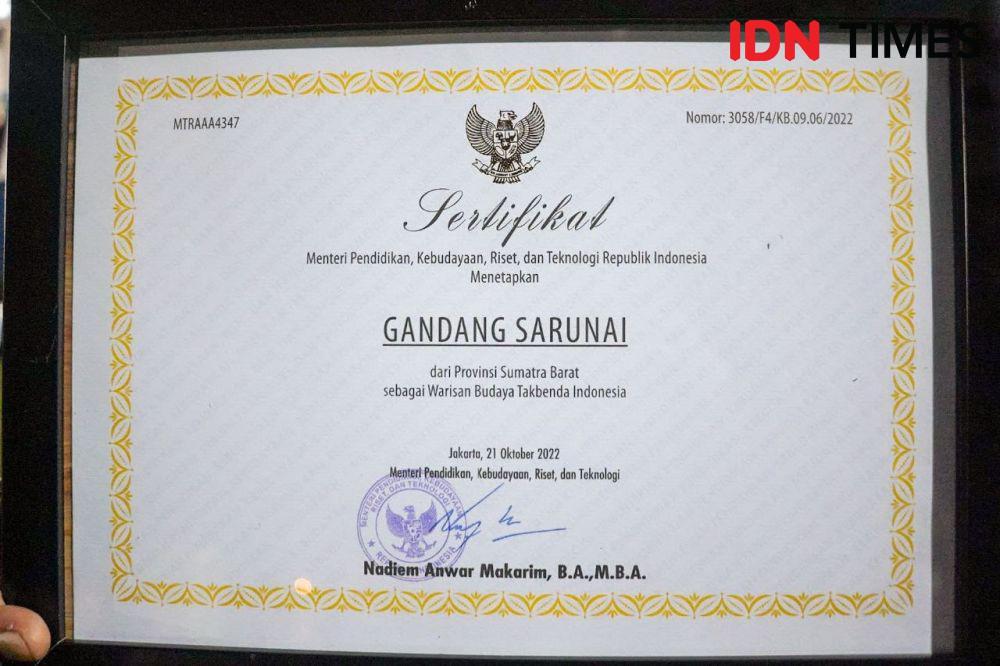 Kemendikbudristek Tetapkan Gandang Sarunai Warisan Budaya Tak Benda