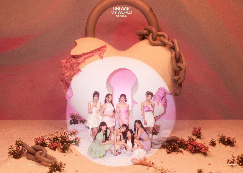 potret fromis_9 untuk album Unlock My World versi notyet (twitter.com/realfromis_9)