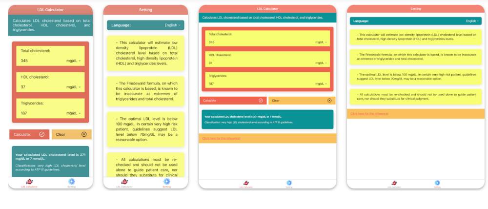 ilustrasi aplikasi LDL Cholesterol Calculator (play.google.com)