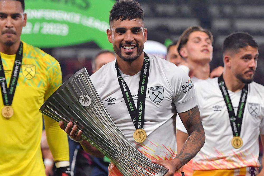 Emerson membawa West Ham United menjuarai Liga Konferensi Eropa 2022/2023. (twitter.com/emersonpalmieri)