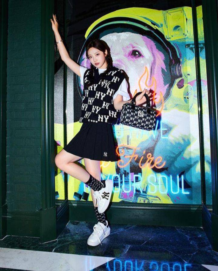 style casual sporty member aespa (instagram.com/mlbkorea)