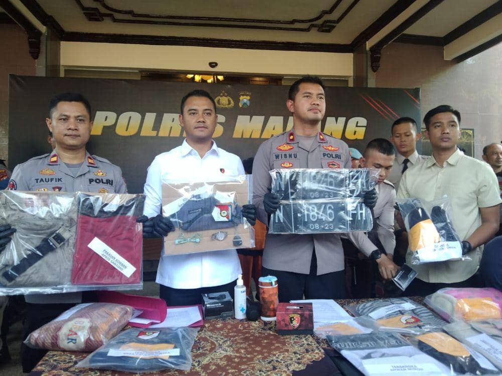 Konferensi pers kasus pembunuhan driver GoCar Malang. (IDN Times/Rizal Adhi Pratama)