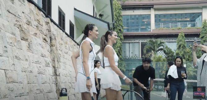 potret Luna Maya dan Nia Ramadhani di lapangan tenis (youtube.com/Luna Maya)