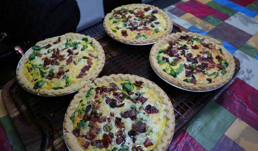 Duck egg quiche. (YouTube.com/The Nakid Gardeners)