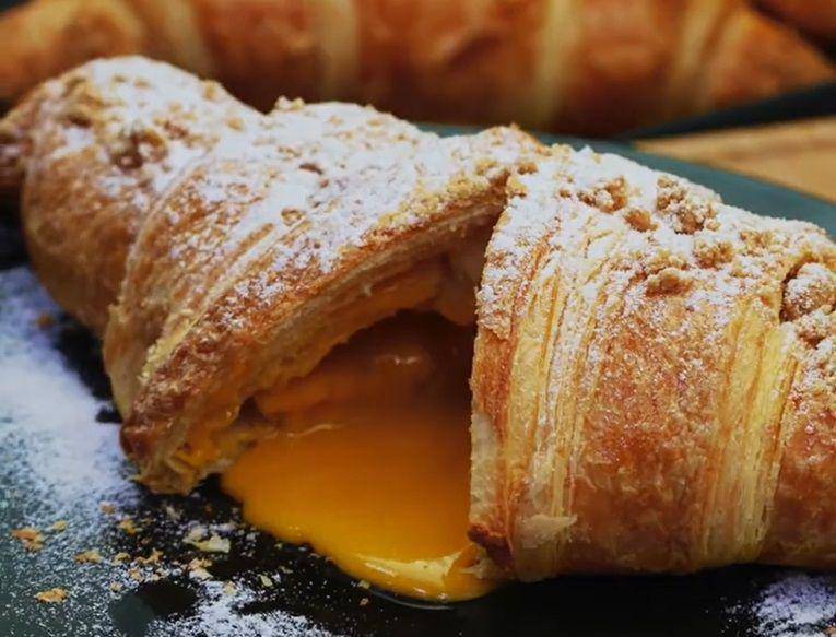 Salted egg yolk croissant. (YouTube.com/MOI Inpsired Recipes)