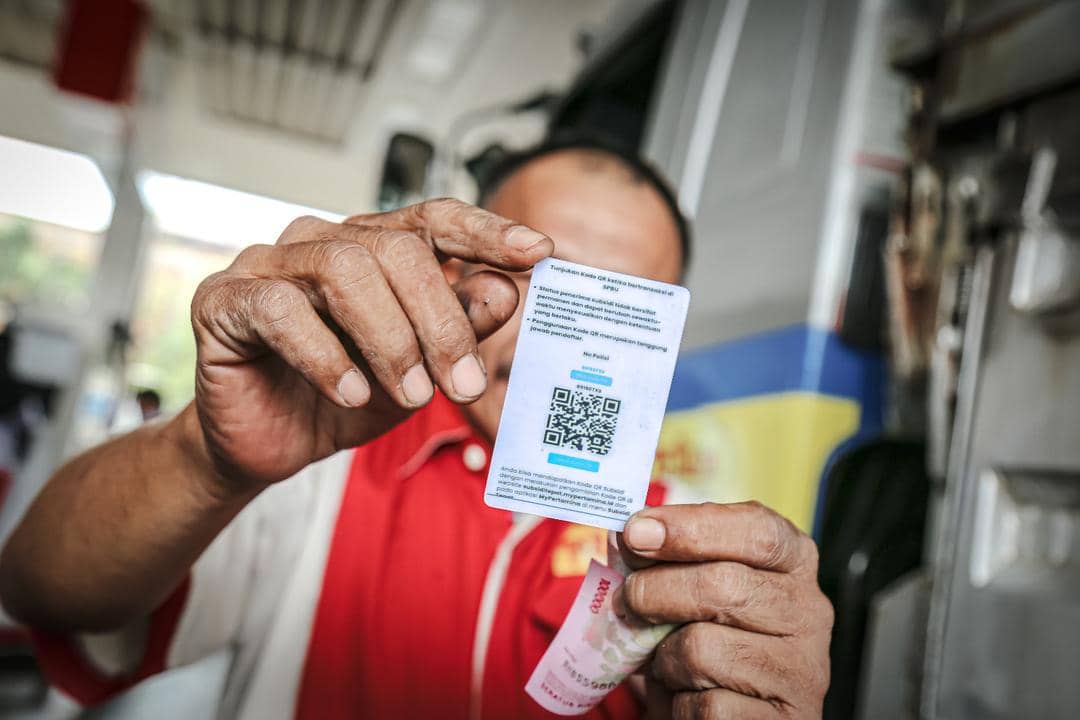 Ilustrasi: kode QR MyPertamina untuk pemblian solar subsidi. (Dok. Pertamina)