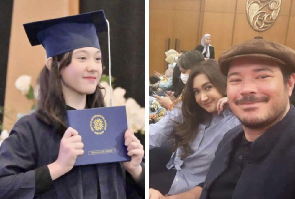 9 Potret Kelulusan SD Mikhaela, Nafa Urbach dan Zack Lee Kompak Hadir
