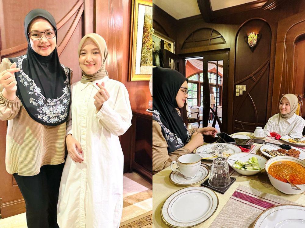 7 Potret Nissa Sabyan Berkunjung ke Rumah Siti Nurhaliza, Humble!