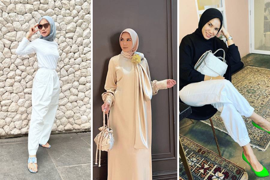 potret tiga gaya OOTD Amelia Natadipura (instagram.com/mrs.hrtd)