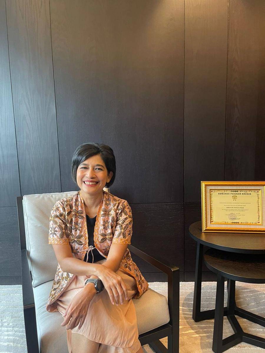 Meriam Wahyuni Katombo (HR Corporate Director PT Sayap Mas Utama) saat diwawancarai di Wisma Gawi, Jakarta Pusat (23/5/2023). (dok. PT Sayap Mas Utama)