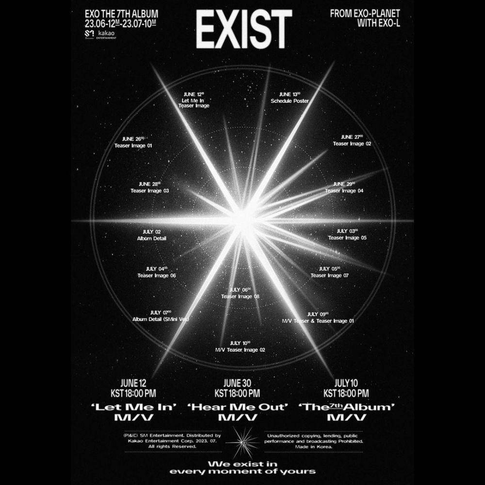 EXO 'EXIST' schedule poster (instagram.com/smtown)