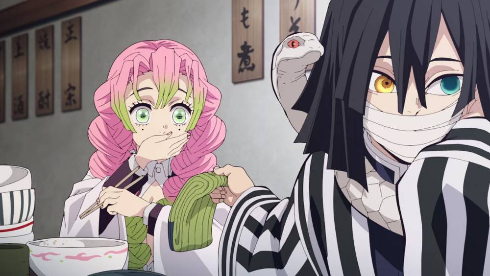 Mitsuri dan Obanai (dok. Ufotable/ Kimetsu no Yaiba Swordsmith Village Arc)