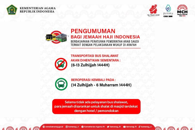 Mulai 6-13 Zulhijah Layanan Bus Salawat Setop, Dialihkan ke Armuzna