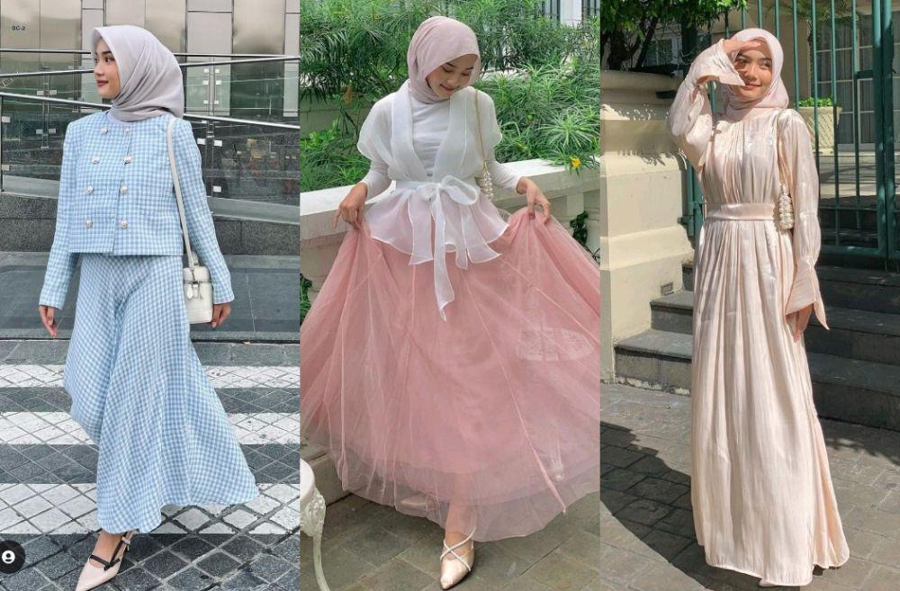 10 Ide OOTD Hijab Korean Look ala Selebgram Dian, Girly!