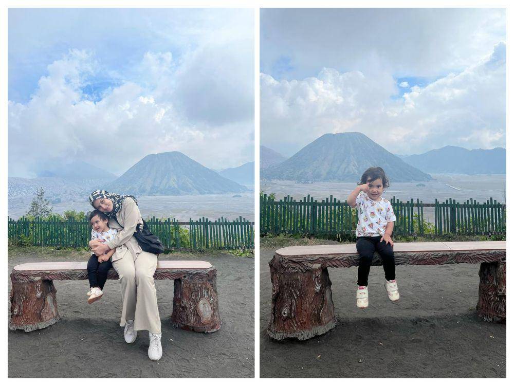 momen Dwi Handayani dan anak di Bromo (instagram.com/dwihandaanda)