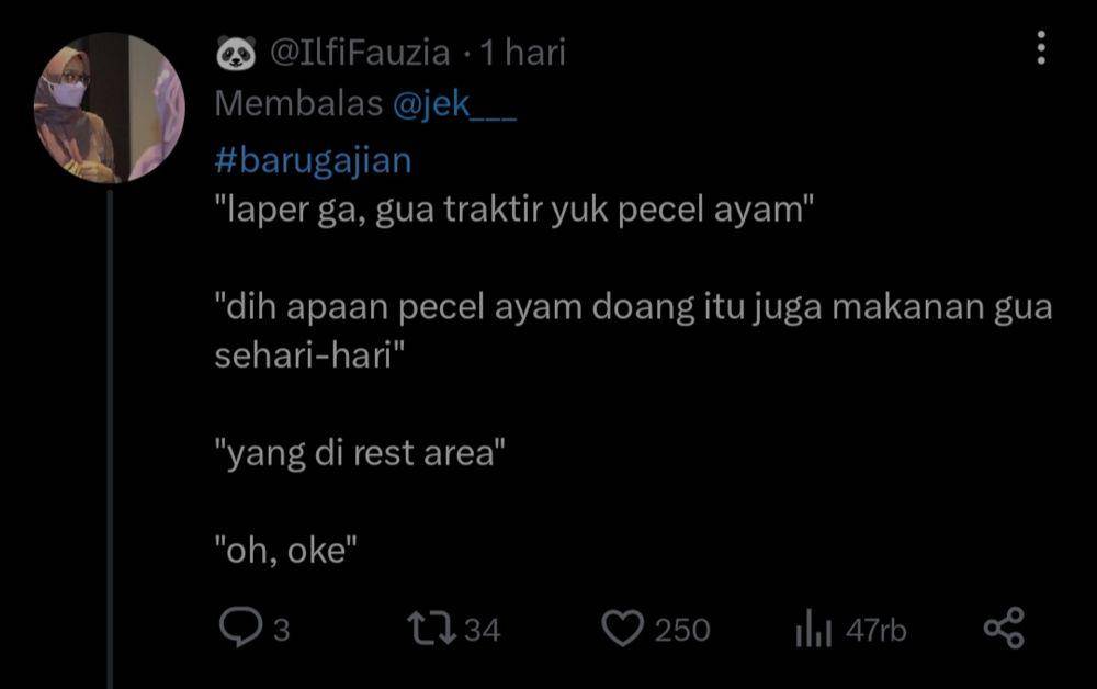 cerita abis gajian (twitter.com/IlfiFauzia)