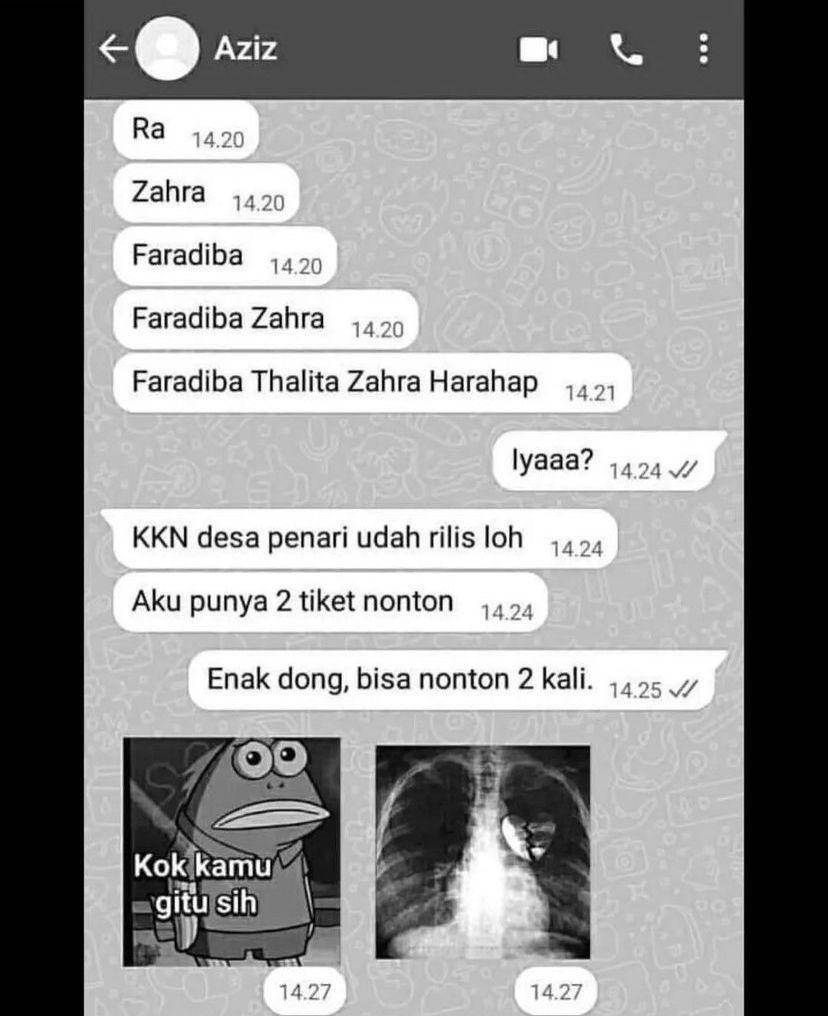 Chat lucu netizen (twitter.com/nocontextreceh)