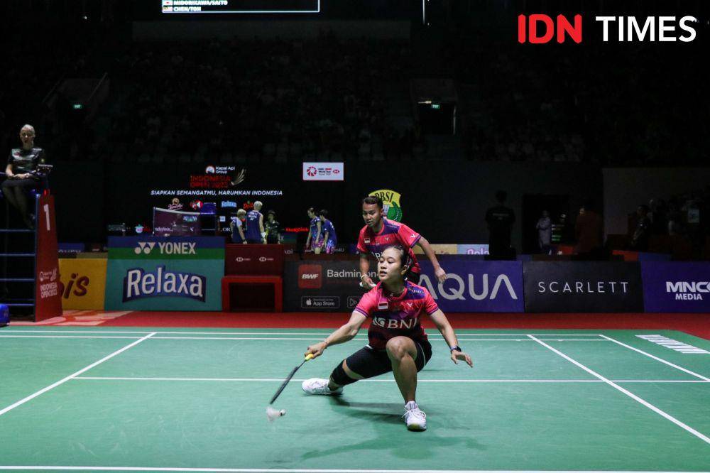 Rehan Naufal Kusharjanto/Lisa Ayu Kusumawati melaju ke 16 besar Indonesia Open 2023. (IDN Times/Reynaldy Wiranata)