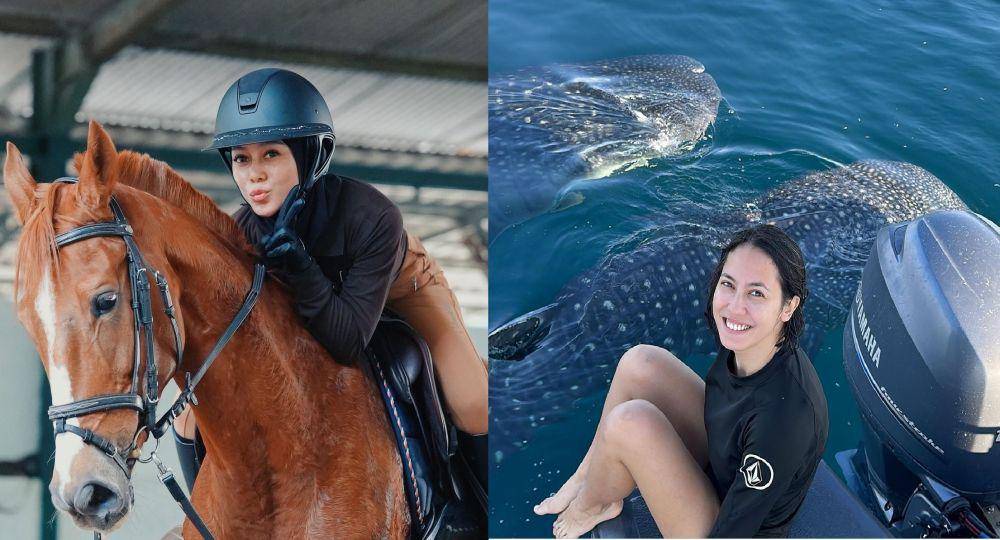 potret Lesti Kejora berkuda dan Pevita Pearce diving (instagram.com/lestykejora) I (instagram.com/pevpearce)