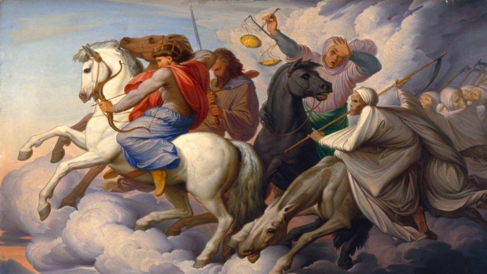 lukisan empat Penunggang Kuda Akhir Zaman (commons.wikimedia.org/Eduard Jakob von Steinle)