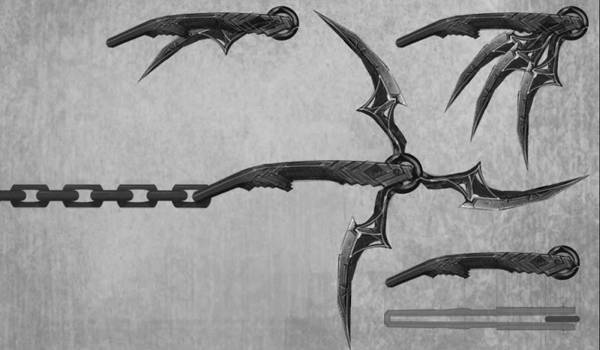 Concept Art dari Nemesis Whip (dok. Santa Monica Studio/God of War III)