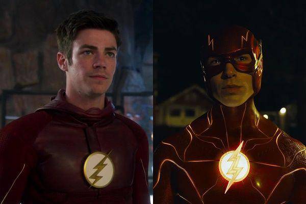 adu peran Grant Gustin vs Ezra Miller (dok. CW | dok. DC Studios)