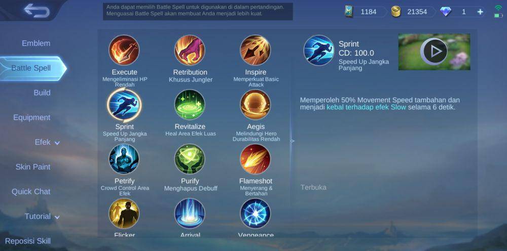 Battle Spell Sprint (dok. Moonton/Mobile Legends: Bang Bang)