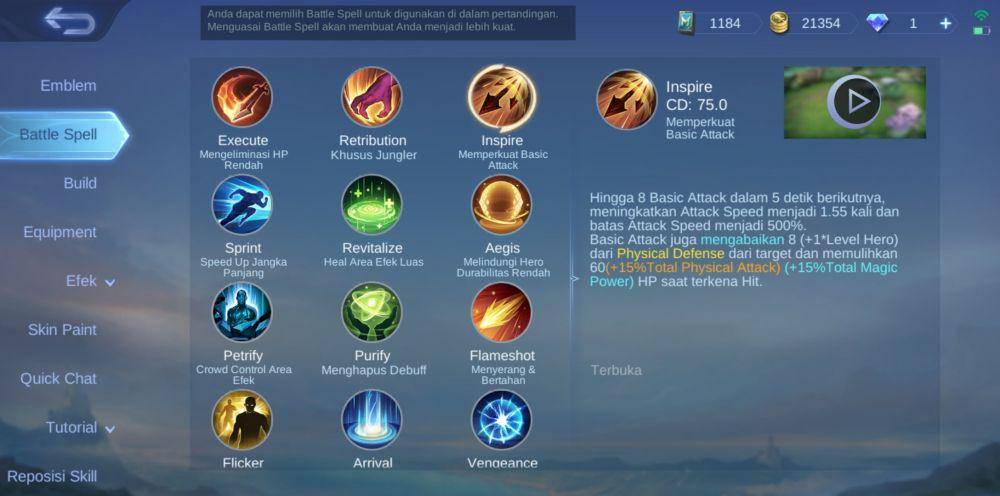 Battle Spell Inspire (dok. Moonton/Mobile Legends: Bang Bang)