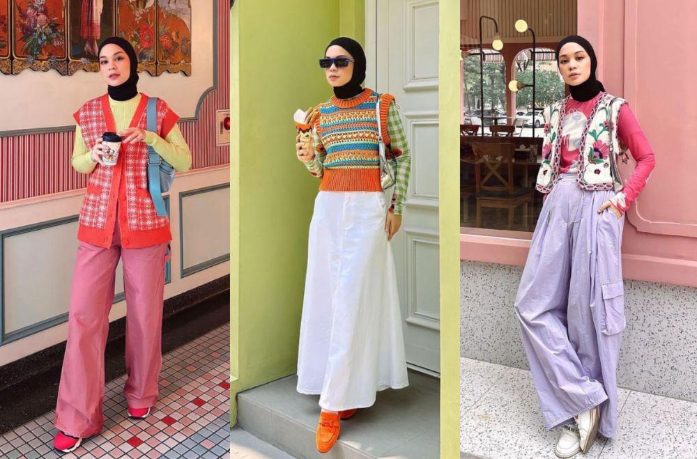 10 Mix and Match OOTD Hijab Playful ala Tantri Namirah, Vibes Ceria!