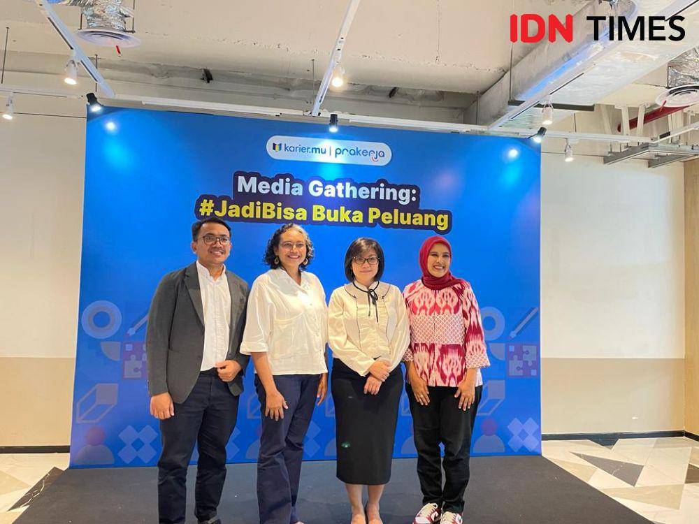 Media Gathering bertema '#JadiBisa Buka Peluang bersama Karier.mu & Prakerja' pada Kamis (15/6/23). (IDNTimes/Dina Fadillah Salma)
