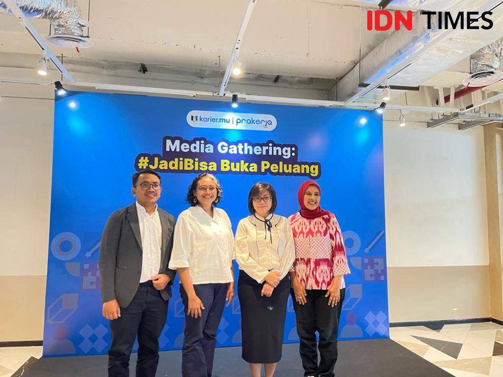 Media Gathering bertema '#JadiBisa Buka Peluang bersama Karier.mu & Prakerja' pada Kamis (15/6/23). (IDNTimes/Dina Fadillah Salma)