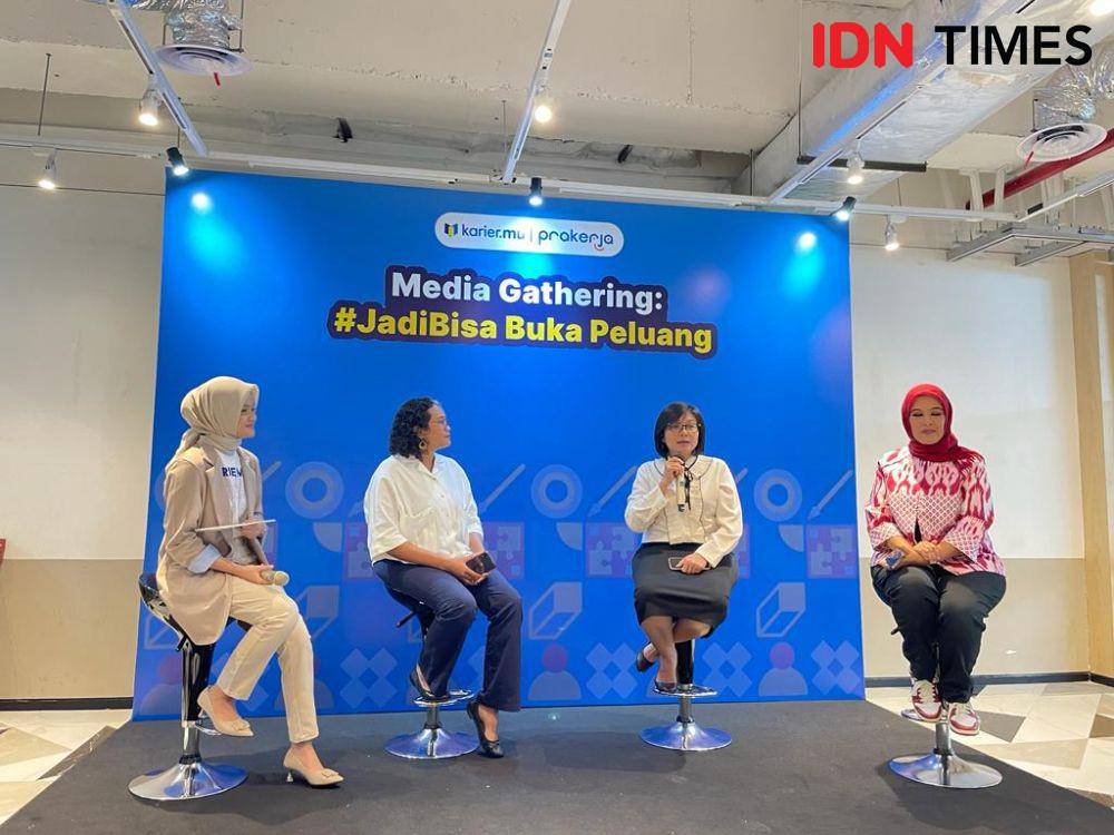 Media Gathering bertema '#JadiBisa Buka Peluang bersama Karier.mu & Prakerja' pada Kamis (15/6/23). (IDNTimes/Dina Fadillah Salma)