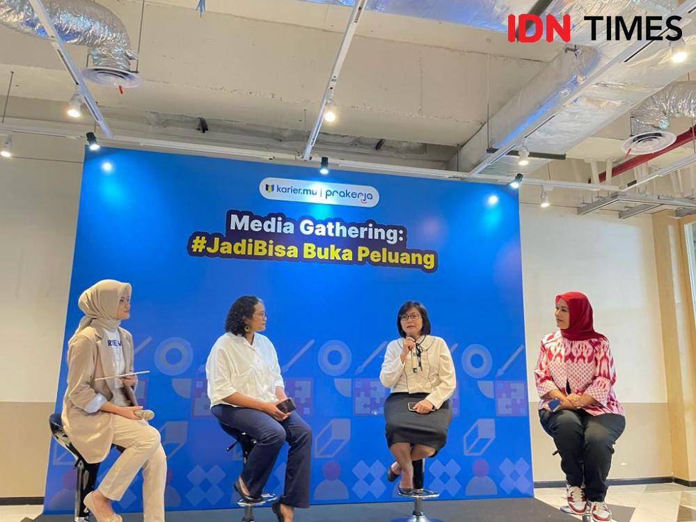 Media Gathering bertema '#JadiBisa Buka Peluang bersama Karier.mu & Prakerja' pada Kamis (15/6/23). (IDNTimes/Dina Fadillah Salma)