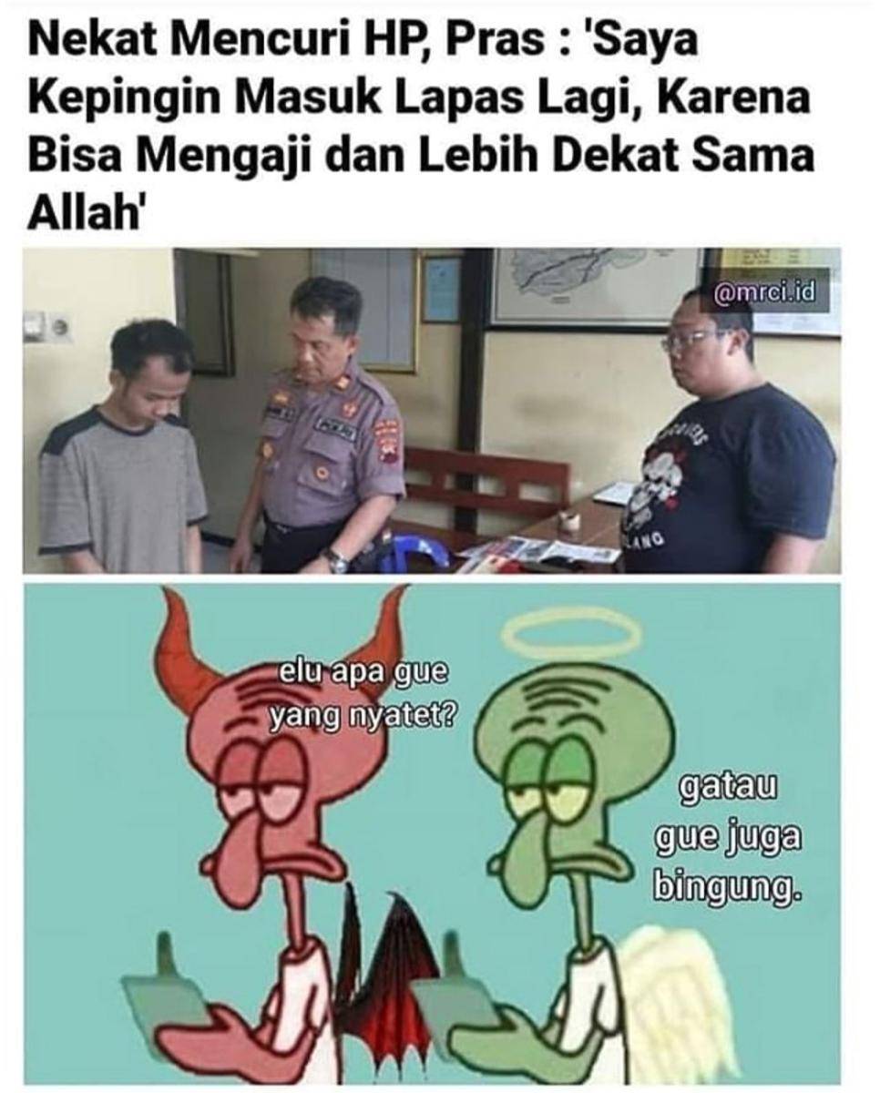 meme bingung catat kebaikan atau keburukan (instagram.com/kocak.parah.id)