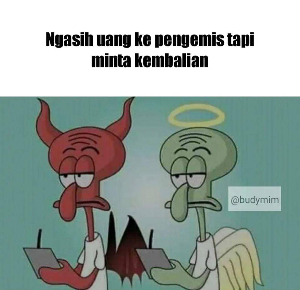 meme bingung catat kebaikan atau keburukan (instagram.com/budymim)