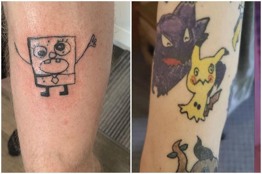 10 Potret Tato Tema Anime dan Kartun Paling Beda, Keren atau Aneh?