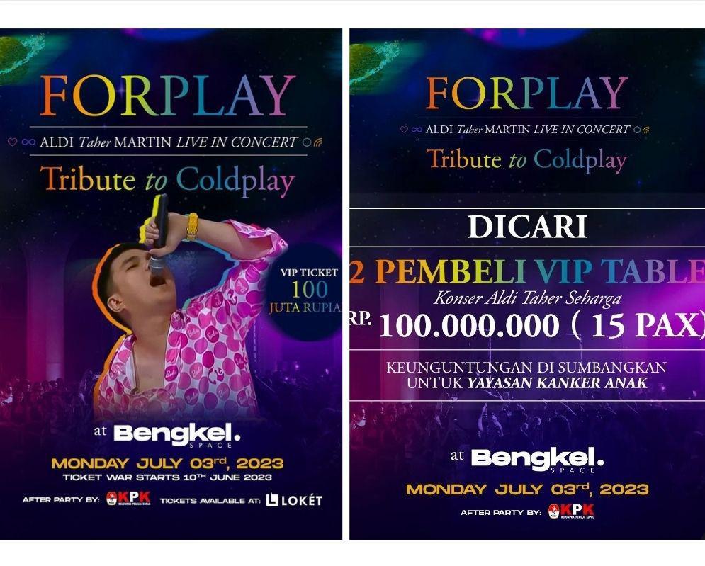 Aldi Taher Sumbangkan Penjualan Tiket Rp100 Juta ke Yayasan Kanker
