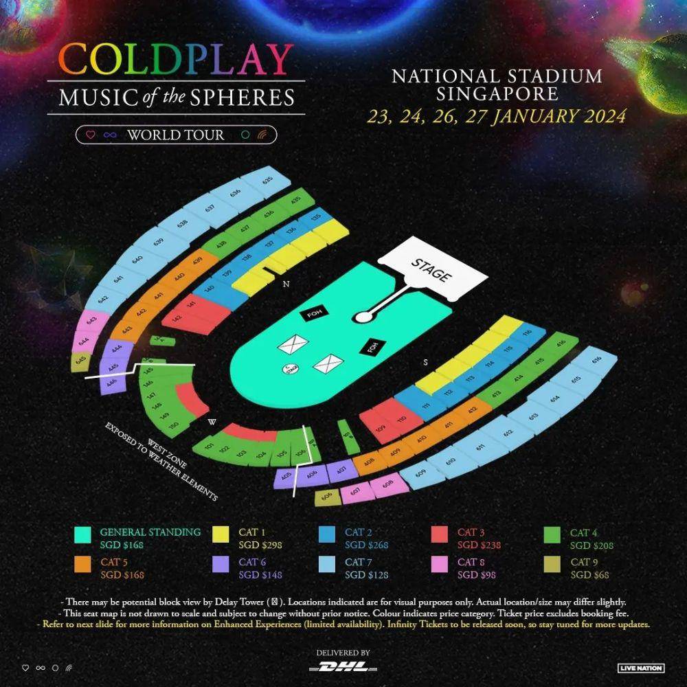 Tiket konser Coldplay Singapura 2024 (instagram.com/livenationsg)